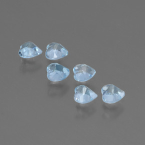 Topazio naturale blu da 1,71 ct, a forma di cuore, VS