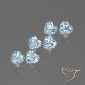 Gemme di Topazio Celeste naturale da 1.77 ct, Cuore, VS