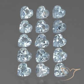 Gemme di Topazio Celeste naturale da 4.55 ct, Cuore, VS