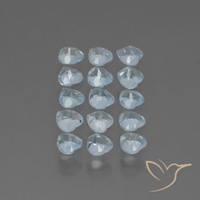 Gemme di Topazio Celeste naturale da 4.55 ct, Cuore, VS