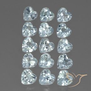 Gemme di Topazio Celeste naturale da 4.75 ct, Cuore, VS