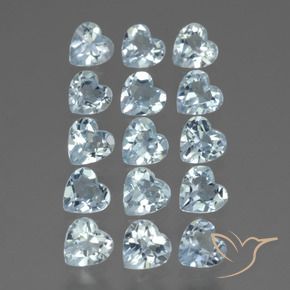 Gemme di Topazio Celeste naturale da 4.31 ct, Cuore, VS