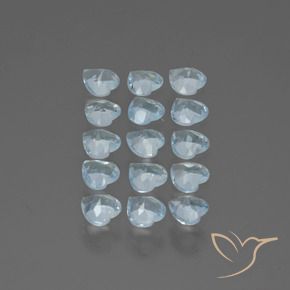 Gemme di Topazio Celeste naturale da 4.31 ct, Cuore, VS