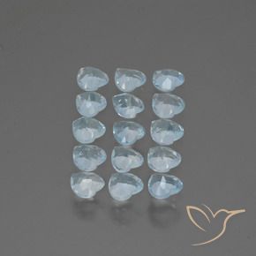 Gemme di Topazio Celeste naturale da 4.08 ct, Cuore, VS