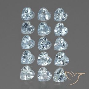 Gemme di Topazio Celeste naturale da 4.26 ct, Cuore, VS