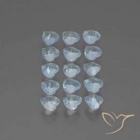 Gemme di Topazio Celeste naturale da 4.26 ct, Cuore, VS