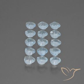 Gemme di Topazio Celeste naturale da 4.14 ct, Cuore, VS