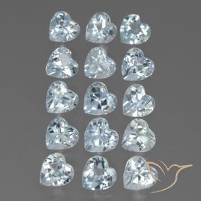 Gemme di Topazio Celeste naturale da 4.60 ct, Cuore, VS