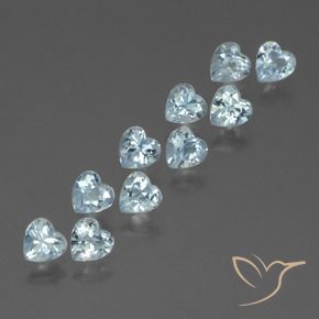 Gemme di Topazio Celeste naturale da 2.91 ct, Cuore, VS