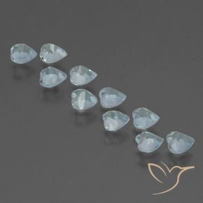 Gemme di Topazio Celeste naturale da 2.91 ct, Cuore, VS