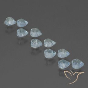 Gemme di Topazio Celeste naturale da 3.04 ct, Cuore, VS