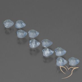 Gemme di Topazio Celeste naturale da 2.98 ct, Cuore, VS