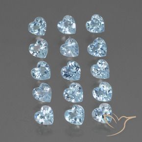 Gemme di Topazio Celeste naturale da 4.13 ct, Cuore, VS