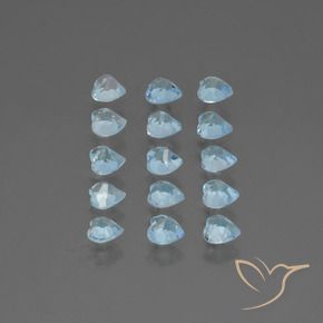Gemme di Topazio Celeste naturale da 4.13 ct, Cuore, VS