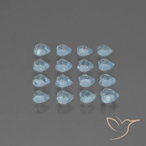 Gemme di Topazio Celeste naturale da 4.69 ct, Cuore, VS