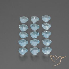 Gemme di Topazio Celeste naturale da 4.32 ct, Cuore, VS