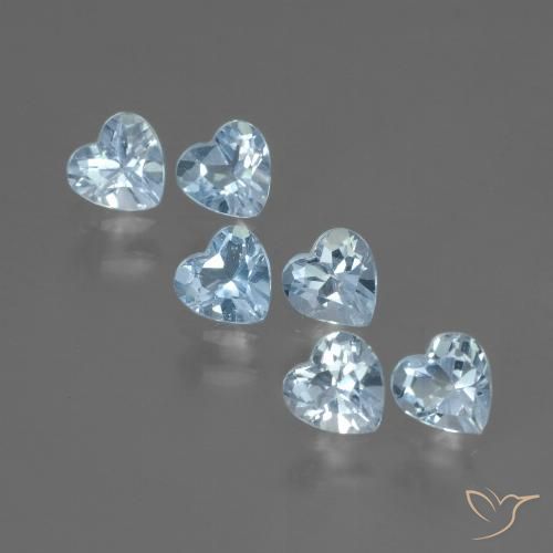 Gemme di Topazio Celeste naturale da 1.73 ct, A forma di cuore, VS