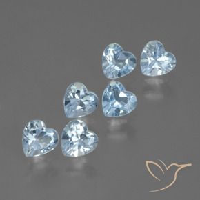 Gemme di Topazio Celeste naturale da 1.73 ct, A forma di cuore, VS