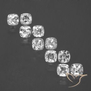 Gemme di Topazio Bianco naturale da 5.07 ct, Cuscino, VS-SI