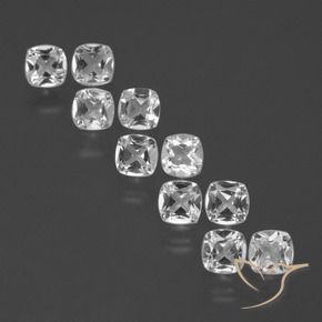 Gemme di Topazio Bianco naturale da 4.27 ct, Cuscino, VS