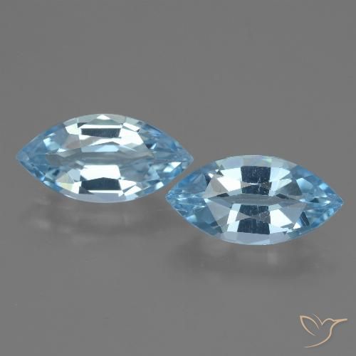 4.12ctw Naturale Celeste Topazio, Taglio marquise, VS