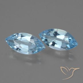 Gemme di Topazio Celeste naturale da 4.12 ct, Taglio marquise, VS