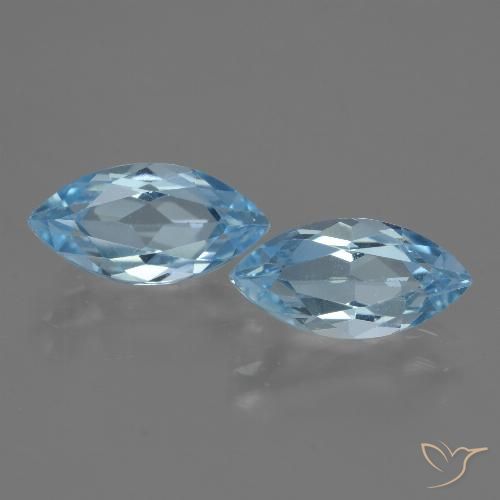 4.63ctw Naturale Celeste Topazio, Taglio marquise, VVS-VS