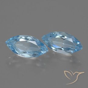 Gemme di Topazio Celeste naturale da 4.63 ct, Taglio marquise, VVS-VS