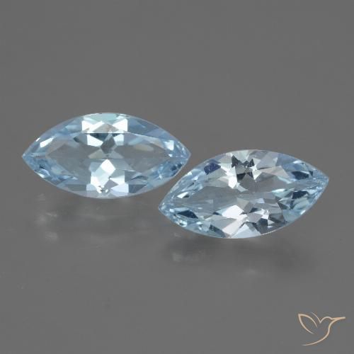 3.88ctw Naturale Celeste Topazio, Taglio marquise, VVS-VS