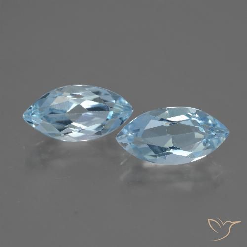 4.78ctw Naturale Celeste Topazio, Taglio marquise, VVS-VS