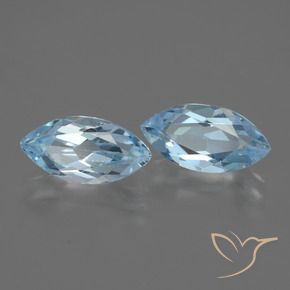 Gemme di Topazio Celeste naturale da 4.78 ct, Taglio marquise, VVS-VS