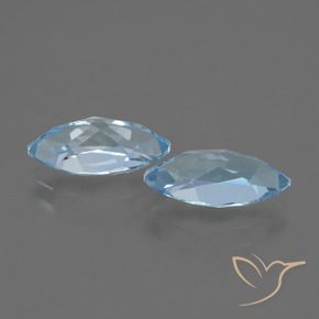 Gemme di Topazio Celeste naturale da 4.78 ct, Taglio marquise, VVS-VS