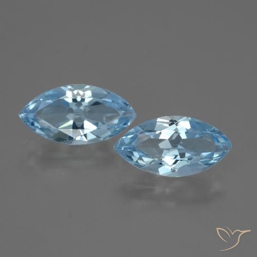 4.15ctw Naturale Celeste Topazio, Taglio marquise, VVS-VS
