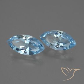 Gemme di Topazio Celeste naturale da 4.15 ct, Taglio marquise, VVS-VS