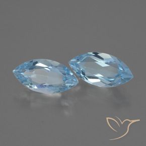 Gemme di Topazio Blu svizzero naturale da 4.59 ct, Taglio marquise, VVS-VS