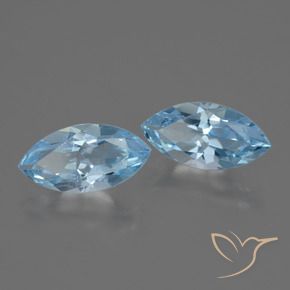 Gemme di Topazio Blu svizzero naturale da 4.37 ct, Taglio marquise, VVS-VS