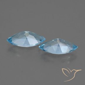 Gemme di Topazio Blu svizzero naturale da 4.37 ct, Taglio marquise, VVS-VS