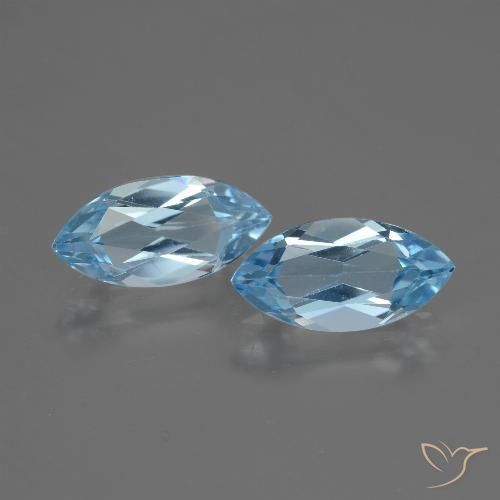 3.86ctw Naturale Celeste Topazio, Taglio marquise, VVS-VS