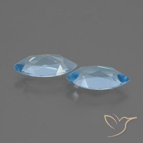 Gemme di Topazio Celeste naturale da 3.86 ct, Taglio marquise, VVS-VS