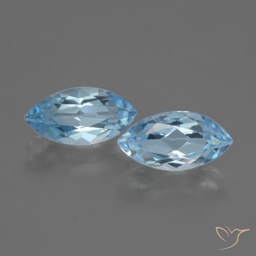 4.73ctw Naturale Celeste Topazio, Taglio marquise, VVS-VS