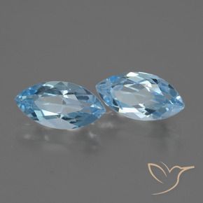 Gemme di Topazio Celeste naturale da 4.73 ct, Taglio marquise, VVS-VS