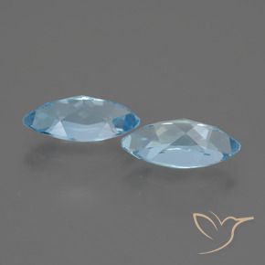 Gemme di Topazio Celeste naturale da 4.73 ct, Taglio marquise, VVS-VS