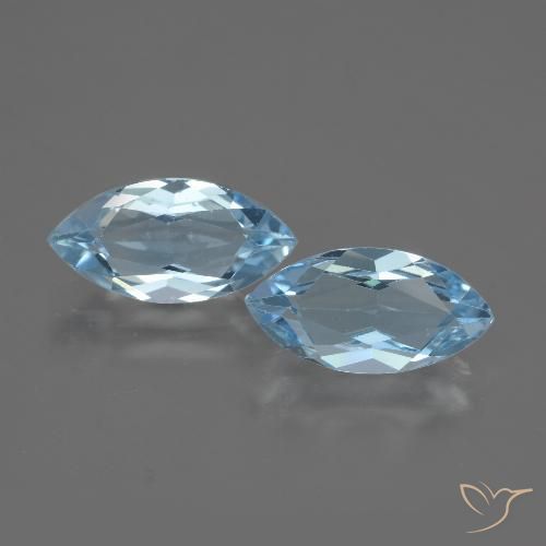 4.36ctw Naturale Celeste Topazio, Taglio marquise, VVS-VS