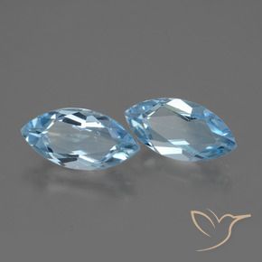 Gemme di Topazio Celeste naturale da 4.36 ct, Taglio marquise, VVS-VS