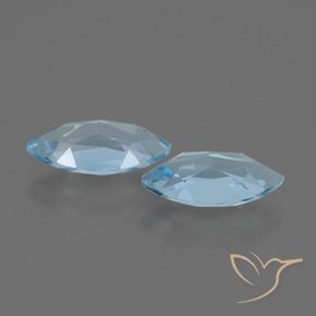 Gemme di Topazio Celeste naturale da 4.36 ct, Taglio marquise, VVS-VS