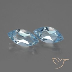 Gemme di Topazio Blu svizzero naturale da 4.36 ct, Taglio marquise, VVS-VS