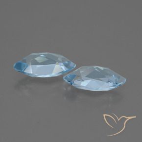 Gemme di Topazio Blu svizzero naturale da 4.36 ct, Taglio marquise, VVS-VS