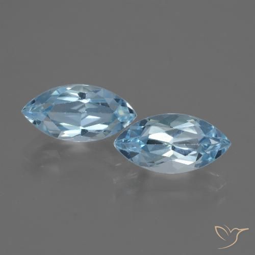 5.15ctw Naturale Celeste Topazio, Taglio marquise, VVS-VS