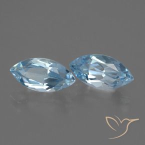 Gemme di Topazio Celeste naturale da 5.15 ct, Taglio marquise, VVS-VS