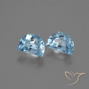 Gemme di Topazio Blu svizzero naturale da 2.17 ct, Taglio a fantasia, VS